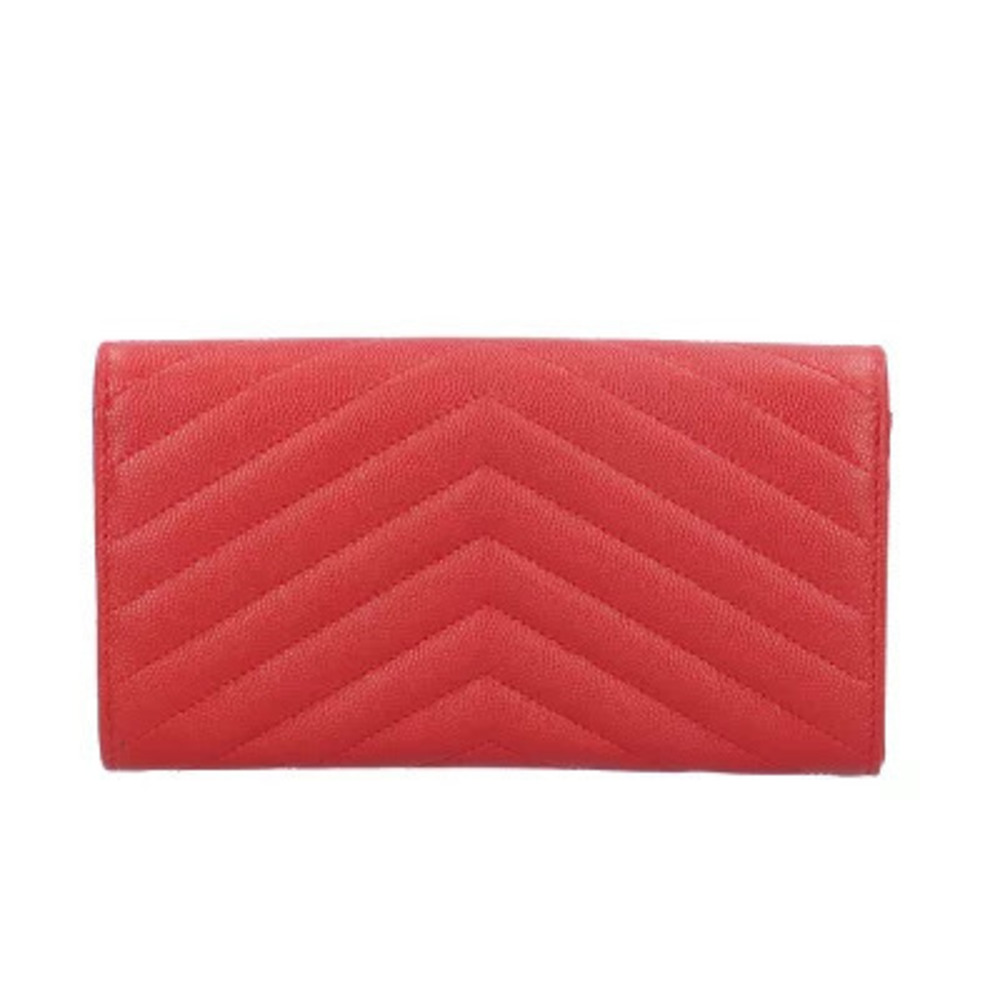 Saint Laurent Leather Long Flap Wallet Black